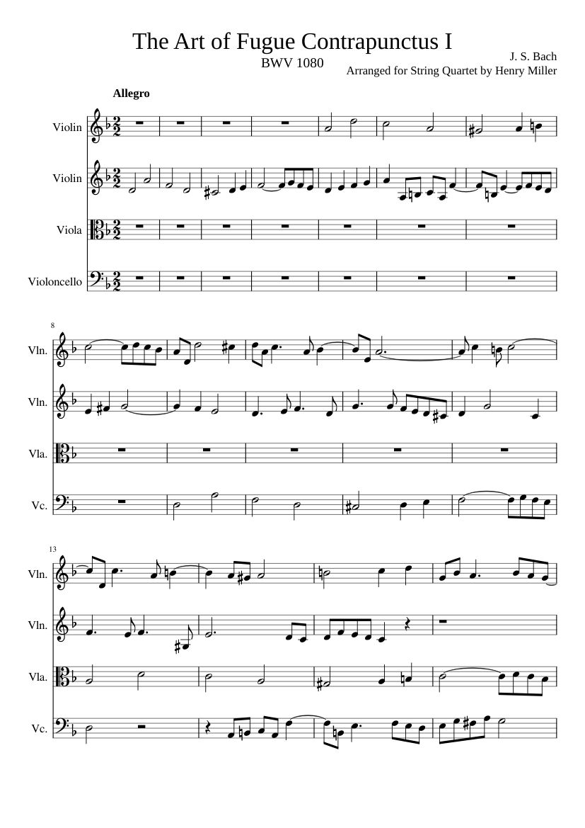 Die Kunst der Fuge BWV 1080