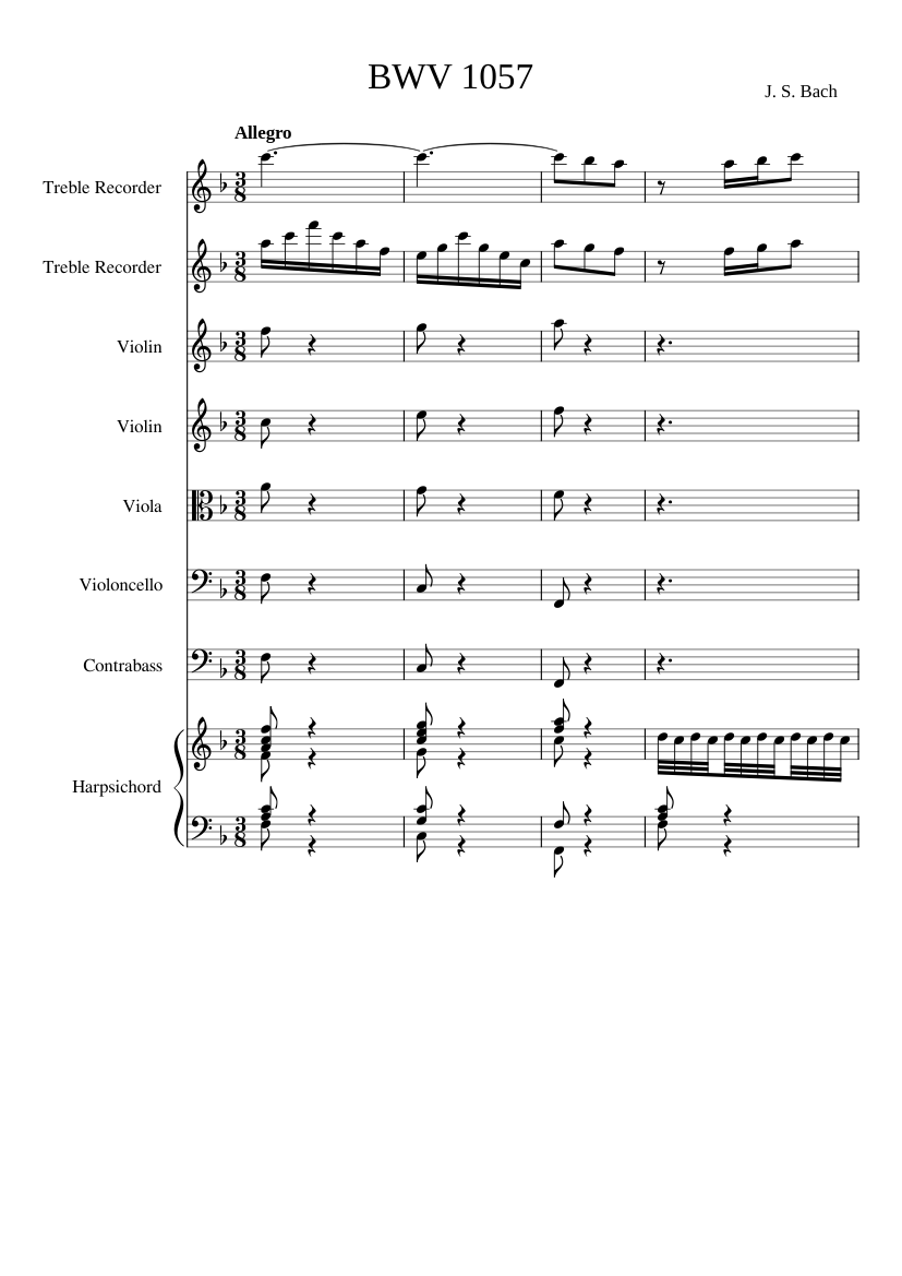 Harpsichord Concerto No.6 in F major BWV 1057