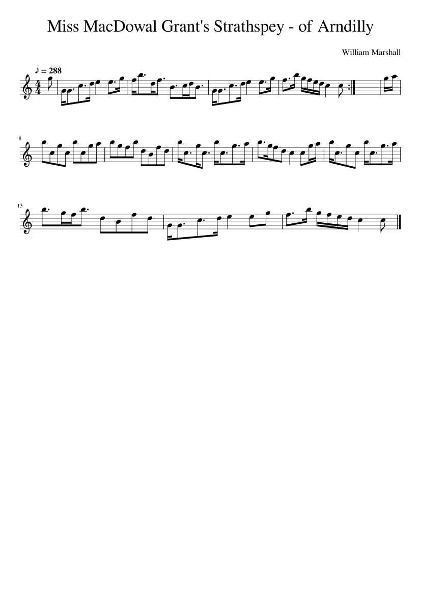 Miss MacDowal Grant's Strathspey - of Arndilly