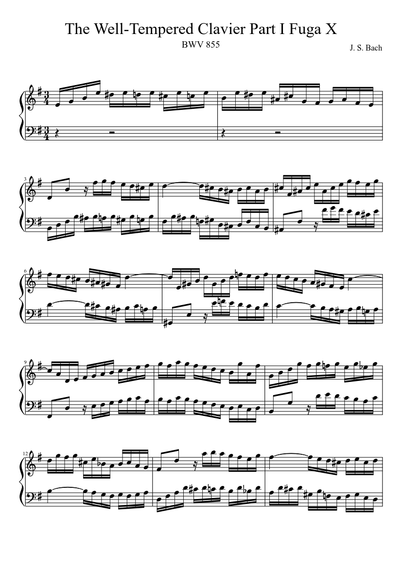 Prelude and Fugue in E minor BWV 855