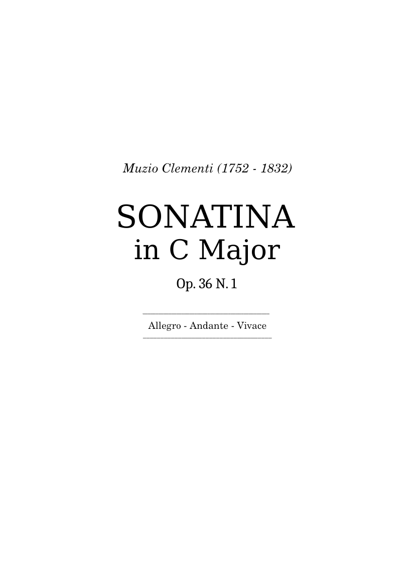 Sonatina in C major Op. 36 No. 1 - Muzio Clementi Sheet Music for Piano ...