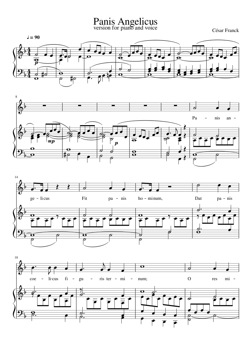 Panis Angelicus Sheet music for Piano, Vocals (Piano-Voice) | Musescore.com