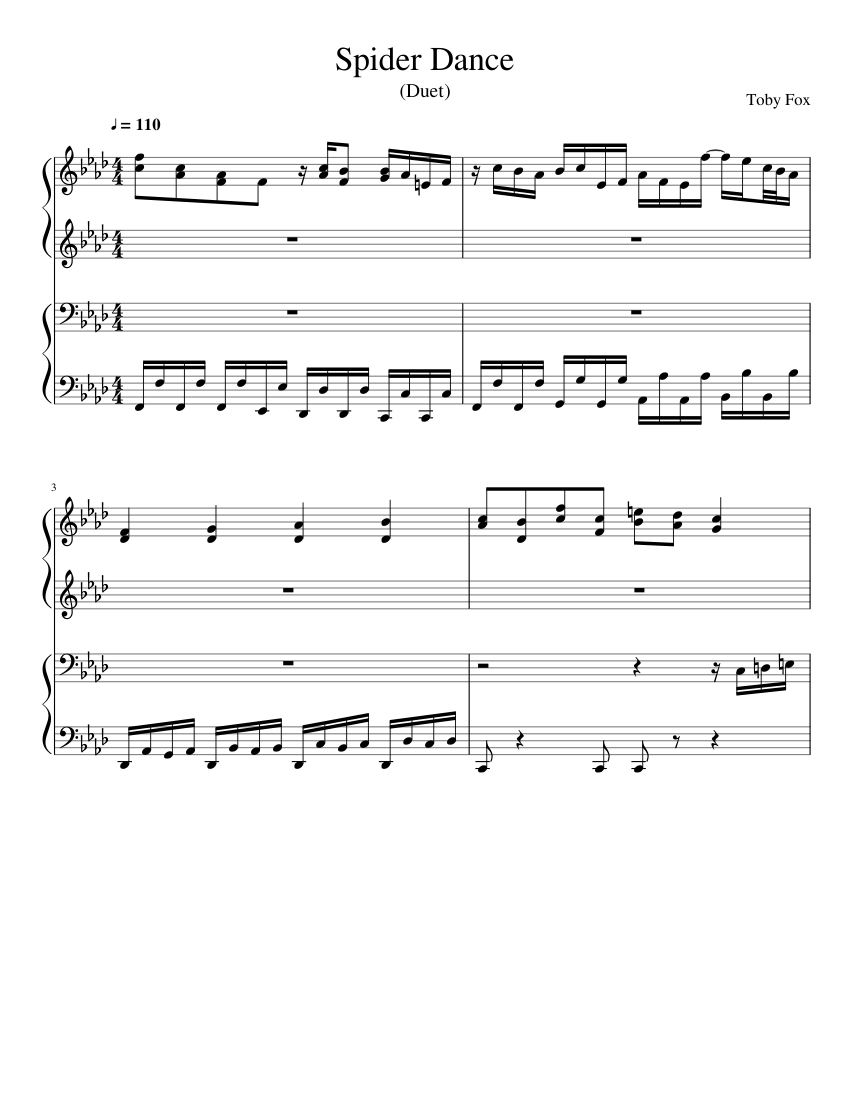 Undertale - Spider Dance (Piano Duet) - piano tutorial