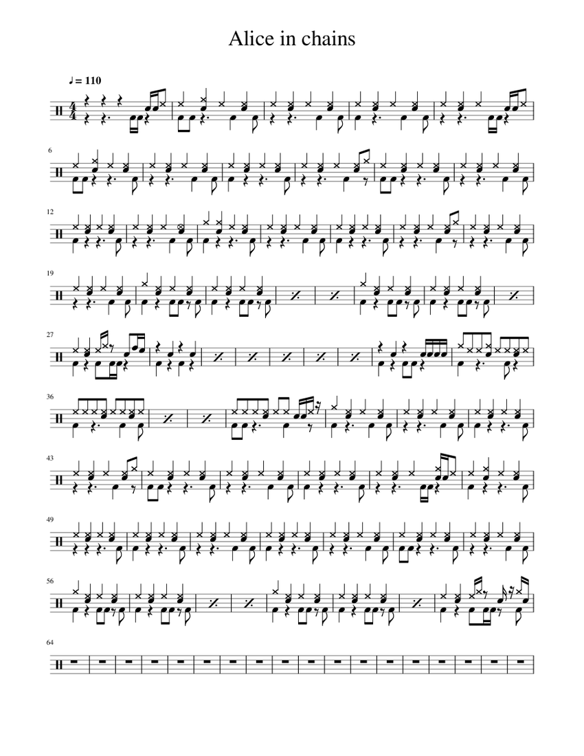 Alice in chains - Heaven beside you Sheet music for Drum group (Solo) |  Musescore.com