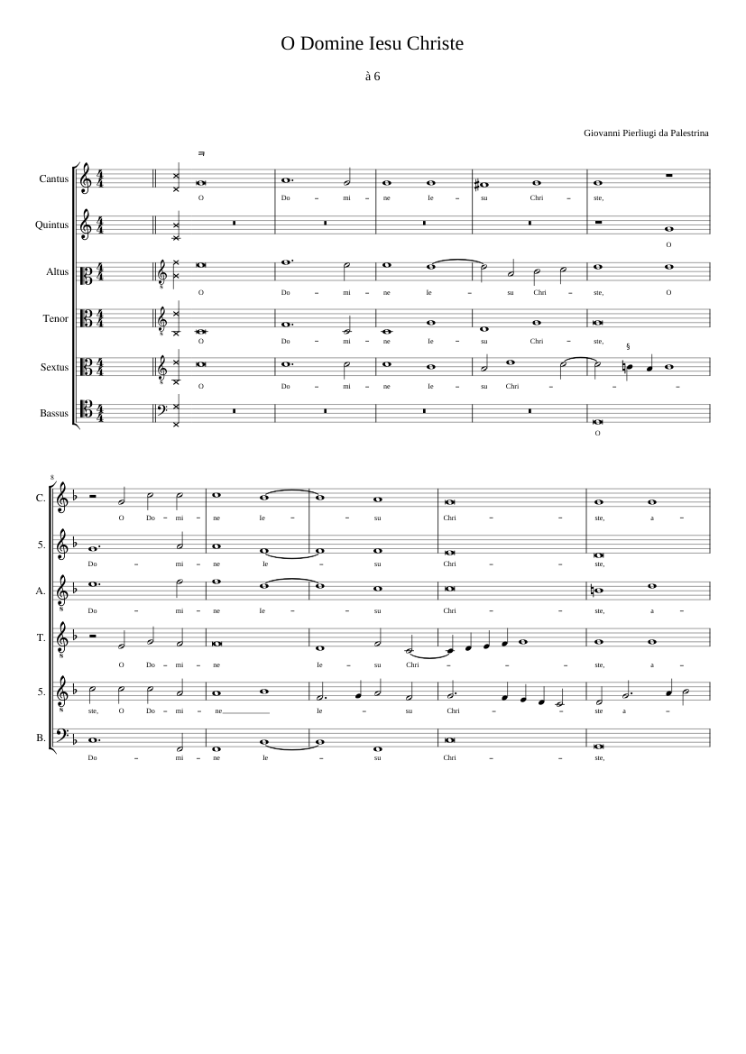 O Domine Jesu Christe a 6