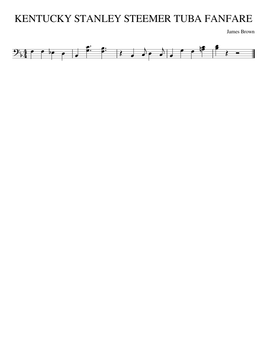 KENTUCKY STANLEY STEEMER TUBA FANFARE