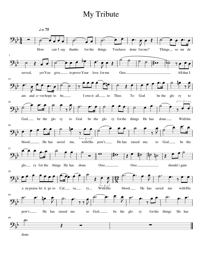 My Tribute Sheet music for Piano (Solo) Easy | Musescore.com