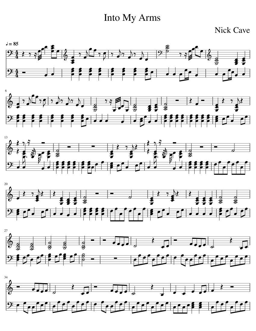 Into My Arms Sheet music for Piano (Piano Duo) | Musescore.com