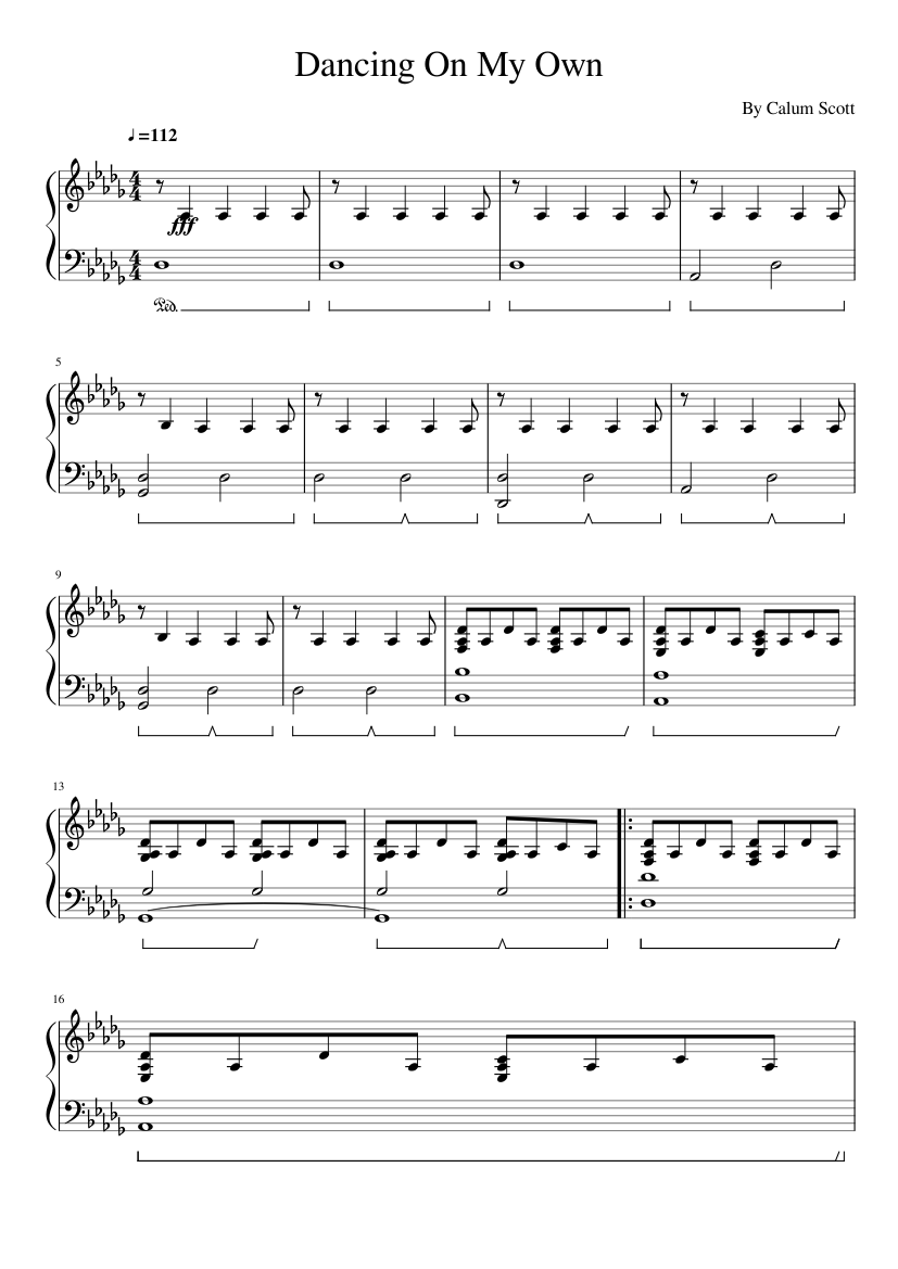 Dancing on my Own Sheet music for Piano (Solo) | Musescore.com