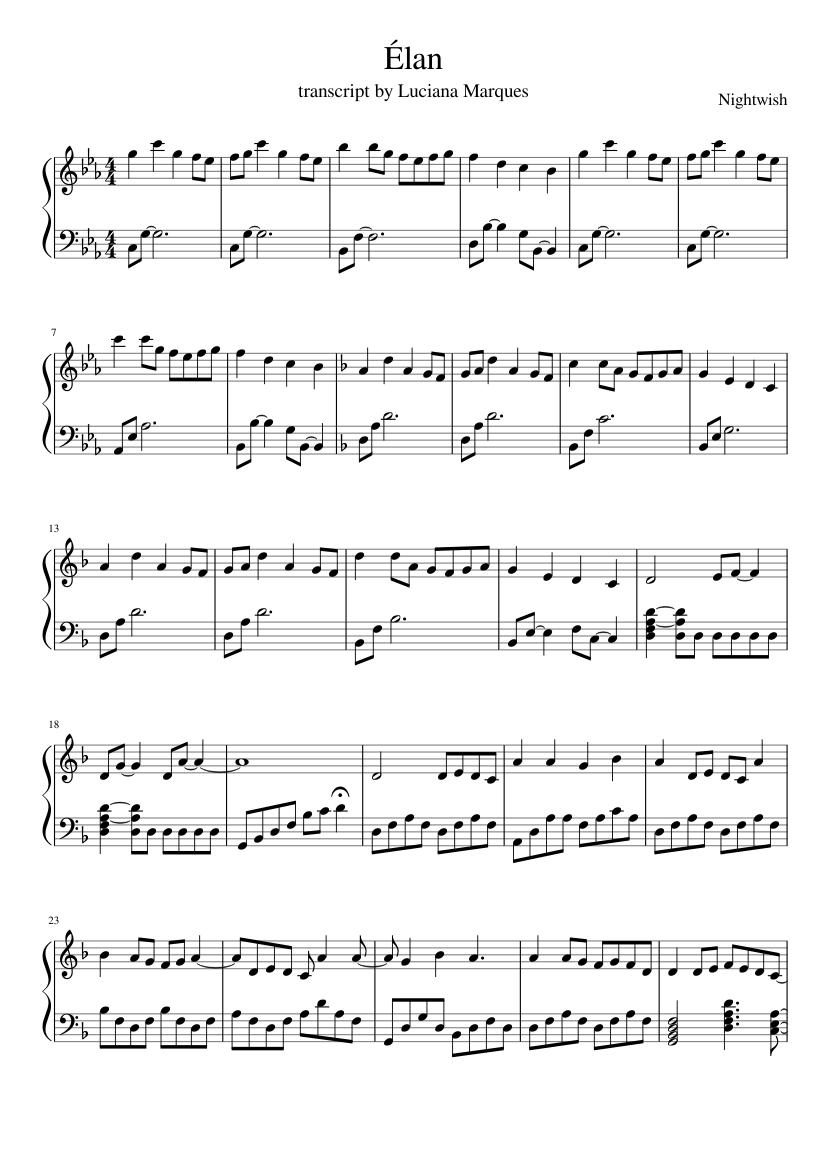 Élan - Nightwish Sheet music for Piano (Solo) | Musescore.com