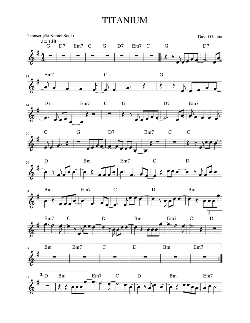 TITANIUM Sheet music for Violin (Solo) | Musescore.com