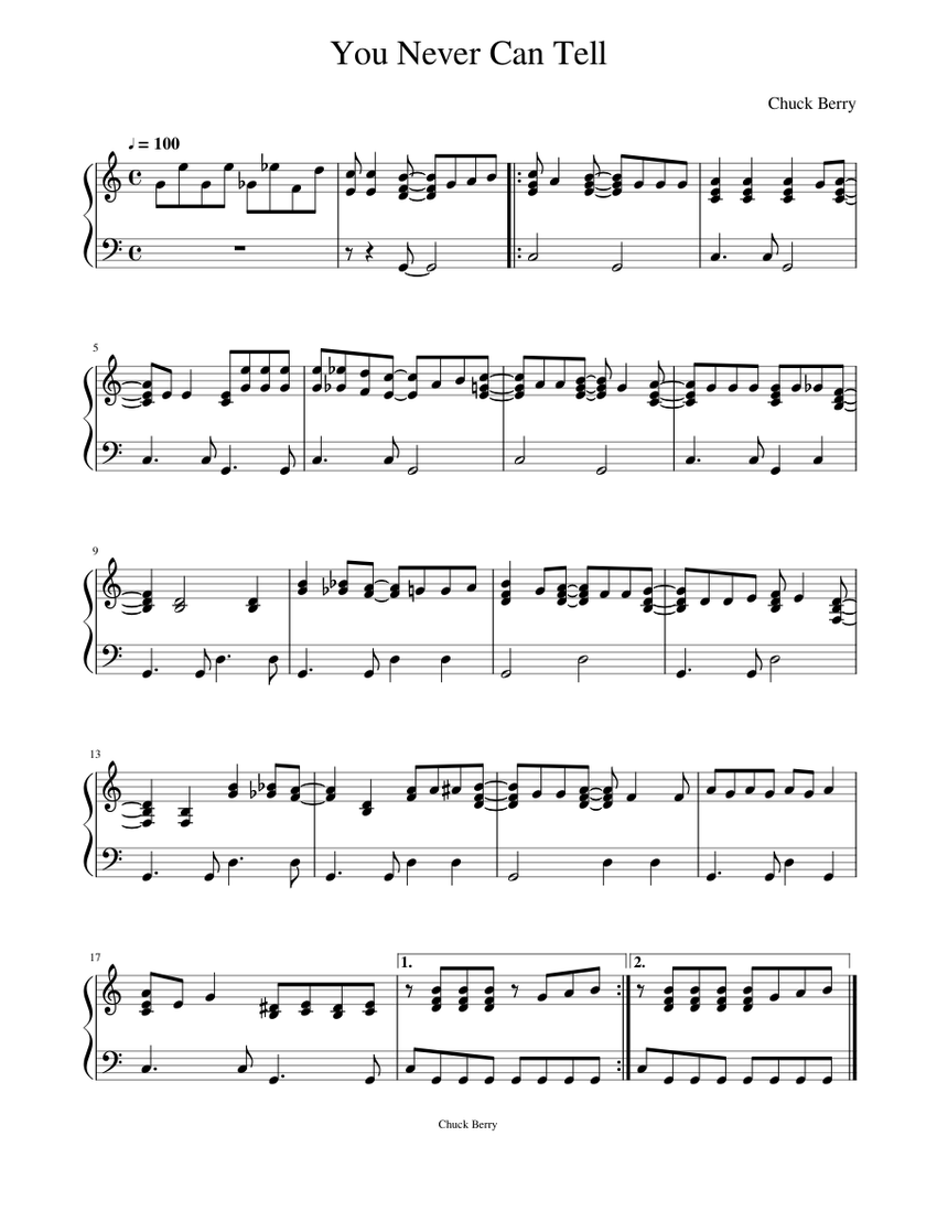 You Never Can Tell Sheet music for Piano (Solo) | Musescore.com