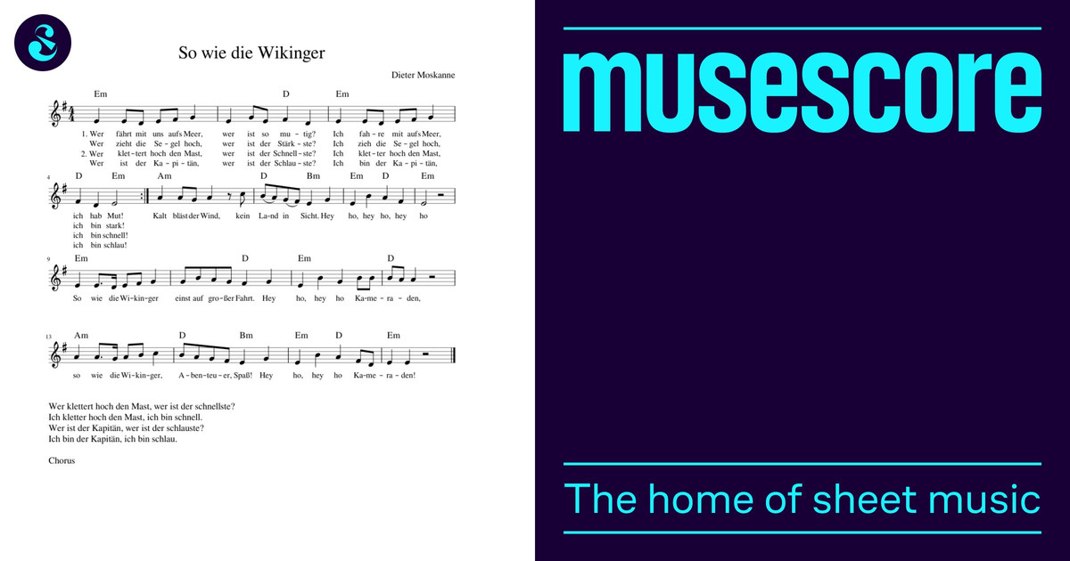 So wie die Wikinger Sheet music for Vocals (Solo) | Musescore.com