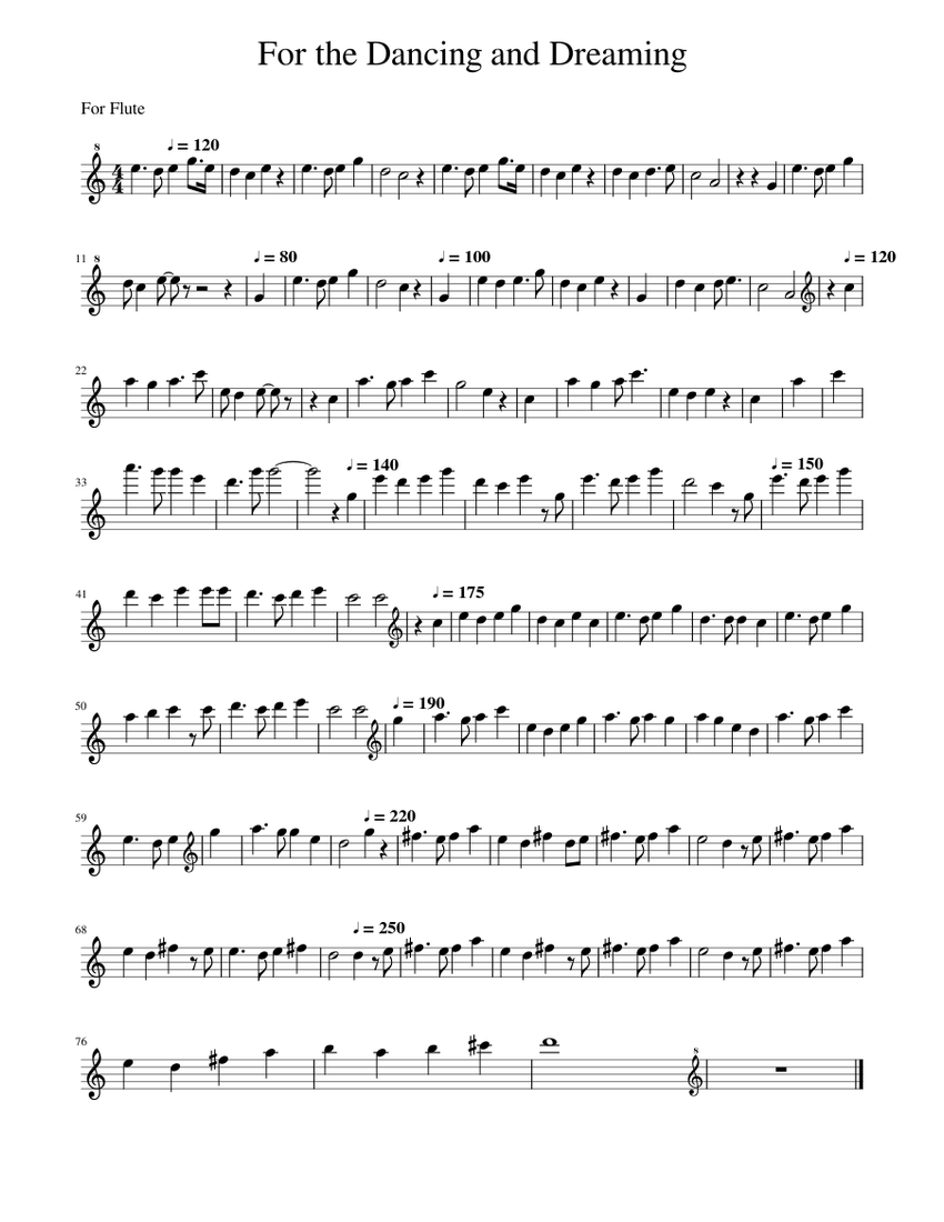 For the Dancing and Dreaming Sheet music for Flute (Solo)