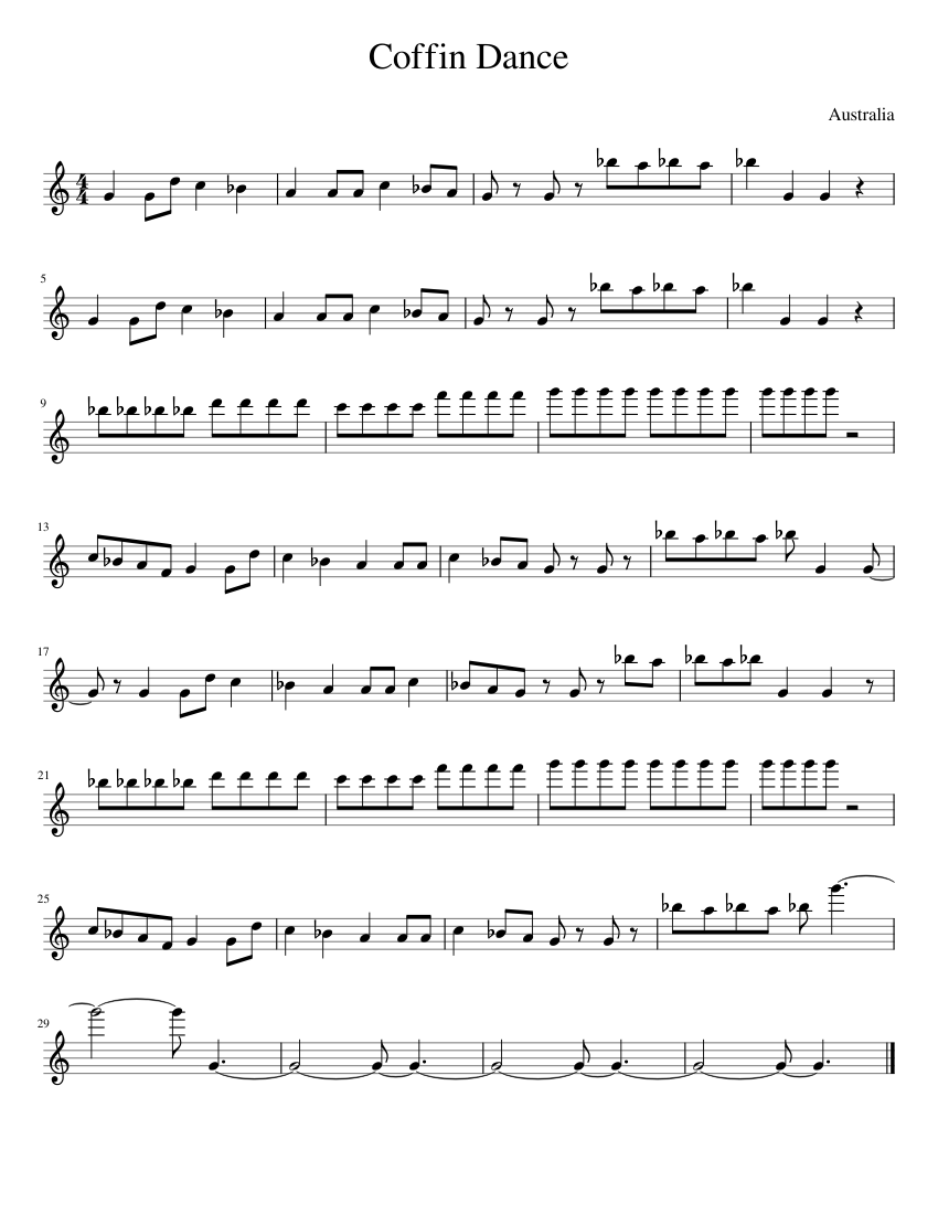Coffin Dance Sheet music for Piano (Piano Four Hand) | Musescore.com