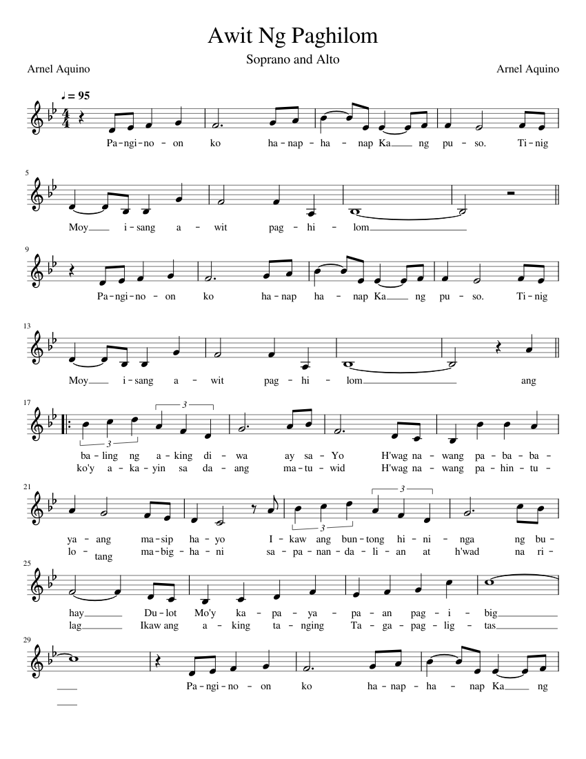 Awit Ng Paghilom Soprano and Alto
