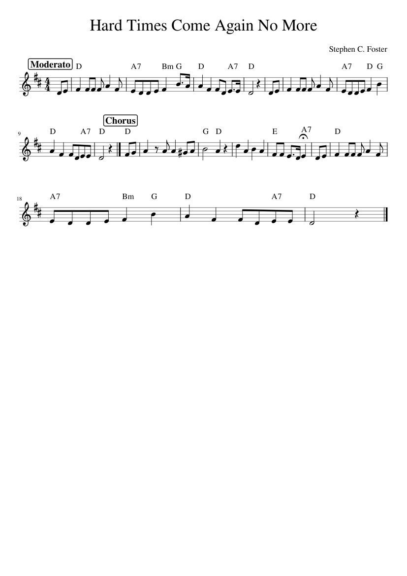 Hard Times Come Again No More