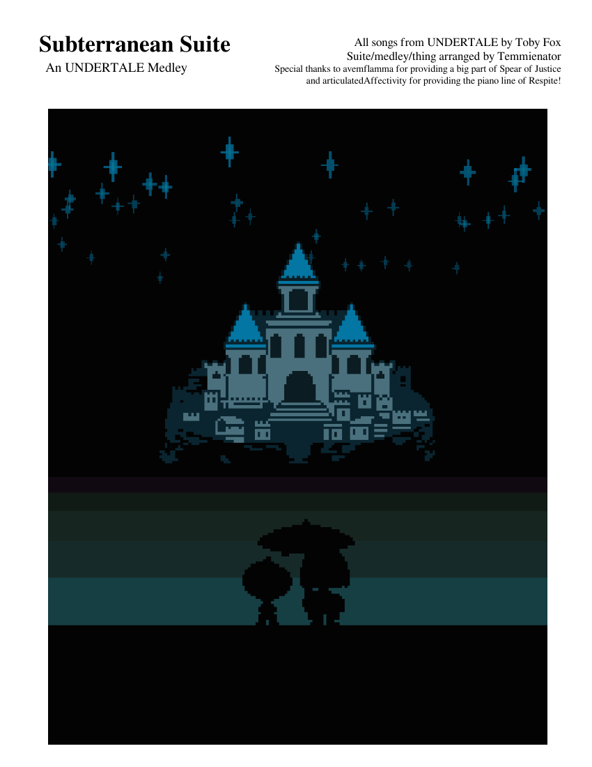 Subterranean Suite An Undertale Medley Sheet Music For Piano Violin Trombone Flute More Instruments Mixed Ensemble Musescore Com