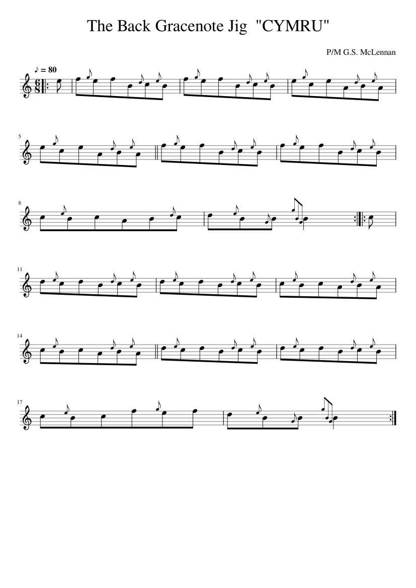 The Back Gracenote Jig CYMRU