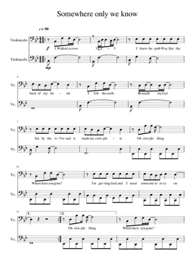 Free somewhere only we know by Keane sheet music | Download PDF or print on  Musescore.com