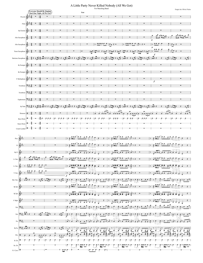 A Little Party Never Killed Nobody (For Marching Band) Sheet music for  Trombone, Flute, Oboe (Mixed Quartet) | Musescore.com