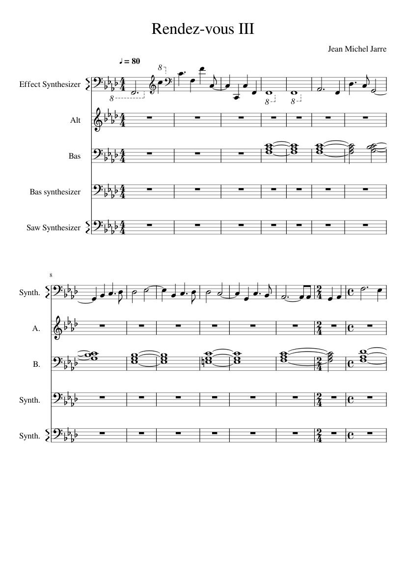 Rendez-vous III (Laser Harpe) Sheet music for Alto, Bass voice, Bass  guitar, Synthesizer (Mixed Quintet) | Musescore.com