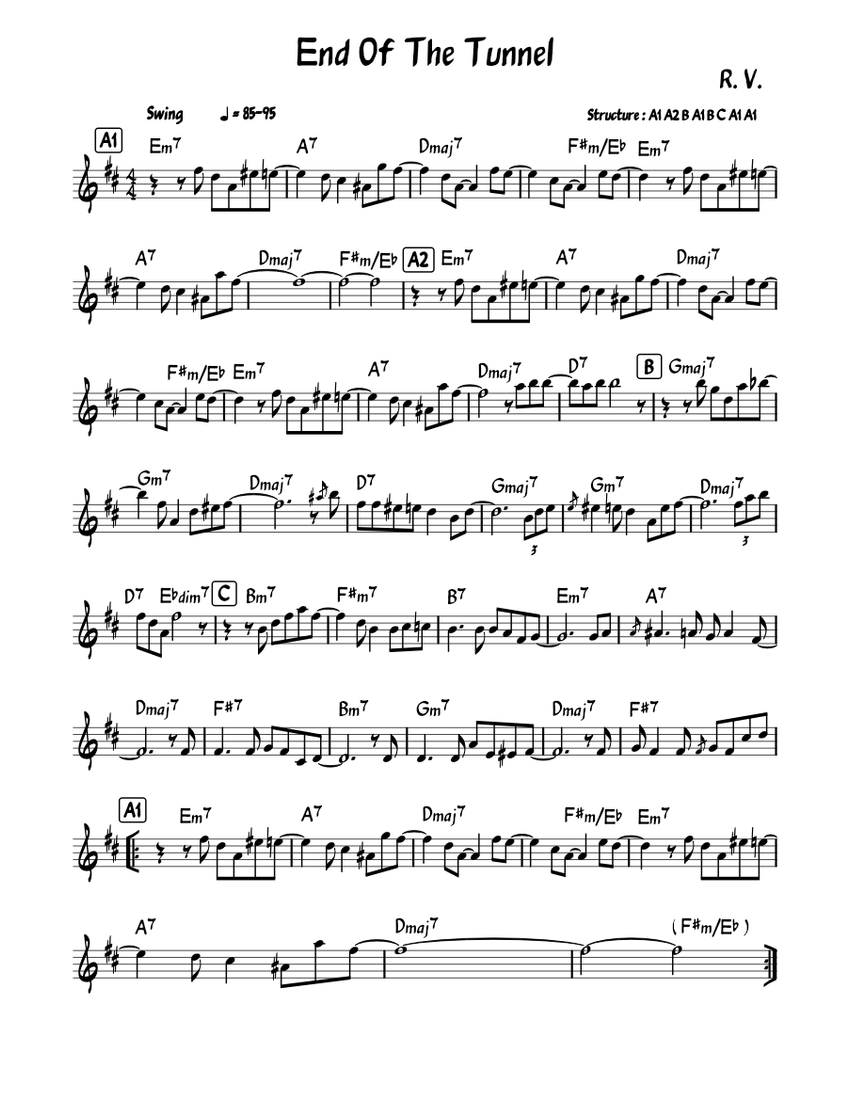End Of The Tunnel - Hervé Grauling Sheet music for Piano (Jazz Band ...