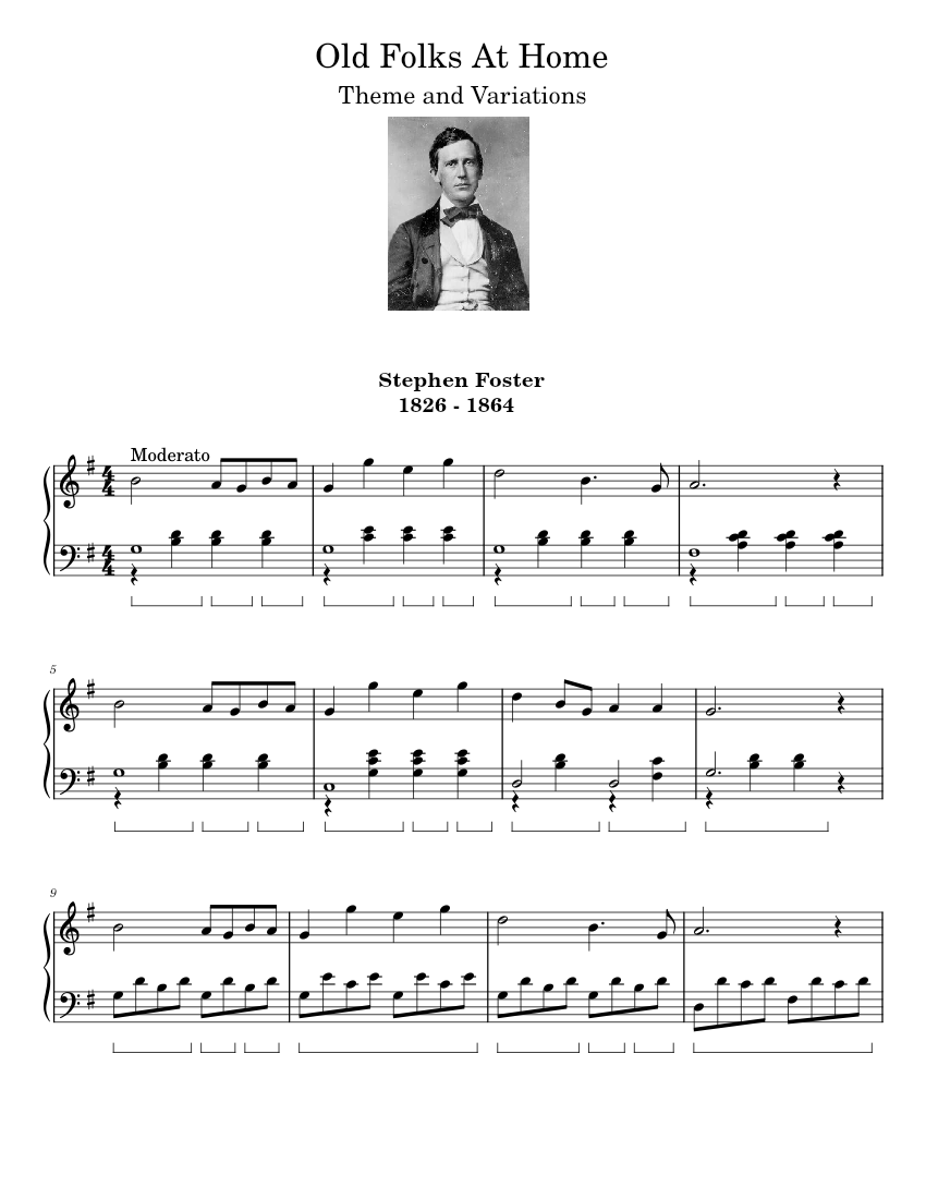 Old Folks At Home - Theme and Variations