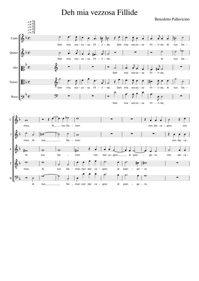 Deh mia vezzosa Fillide