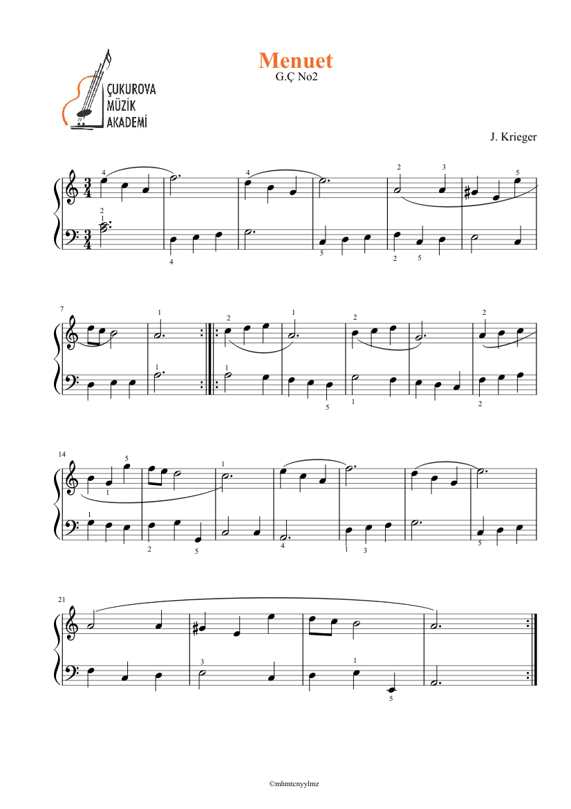 Menuet Sheet Music For Piano Solo Download And Print In Pdf Or Midi Free Sheet Music Musescore Com