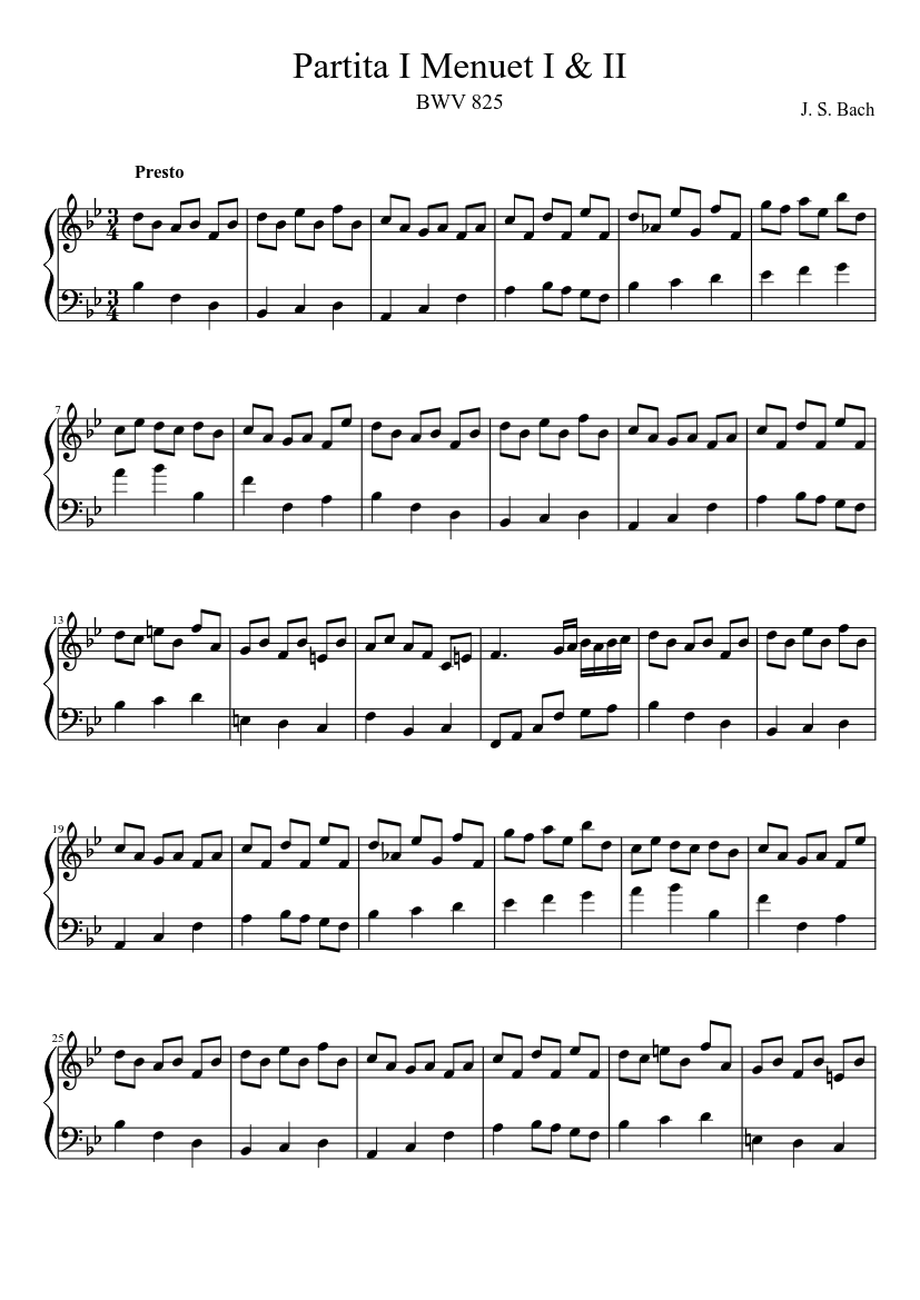 Partita in B-flat major BWV 825