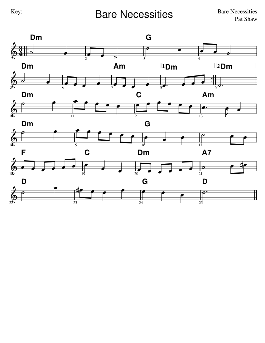 Bare Necessities Sheet music for Piano (Solo)