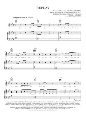 Iyaz Replay Sheet Music in F# Minor (transposable) - Download & Print -  SKU: MN0079858
