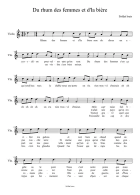 Free Du Rhum Des Femmes by Soldat Louis sheet music | Download PDF or print  on Musescore.com