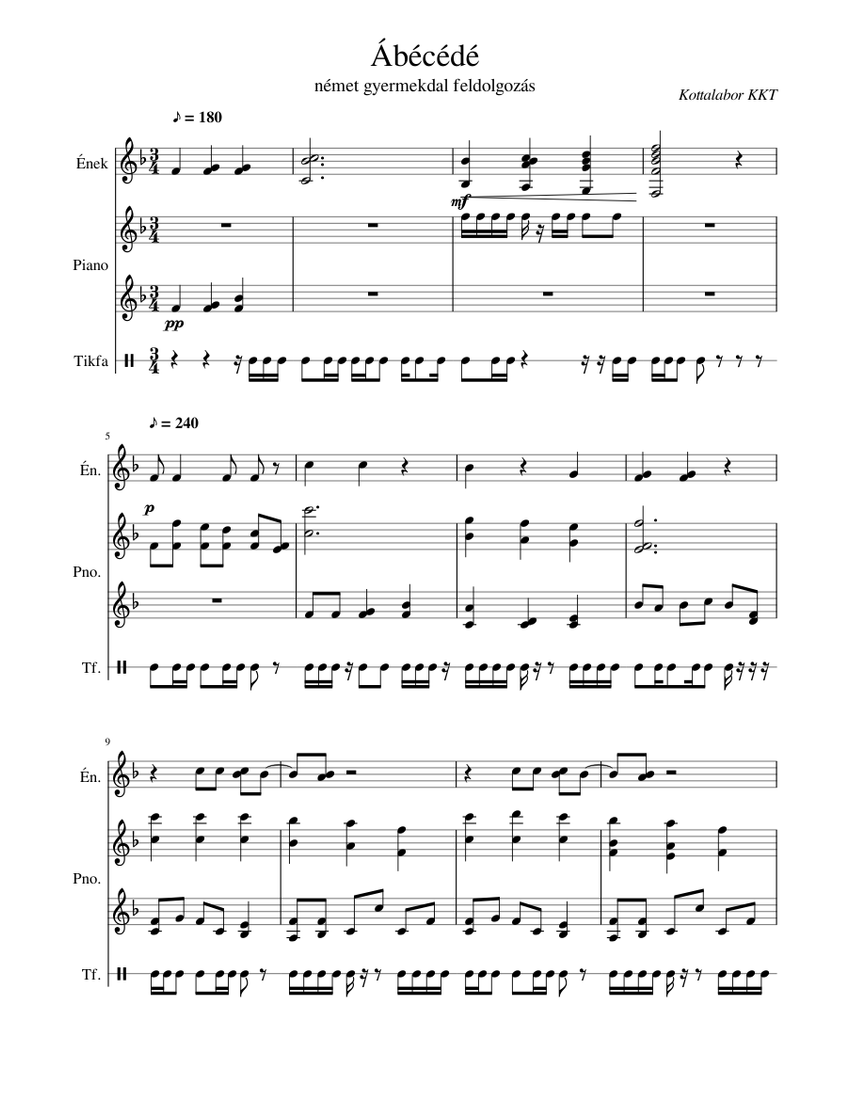 Abcd Sheet music for Piano, Vocals, Claves (Mixed Trio) | Musescore.com
