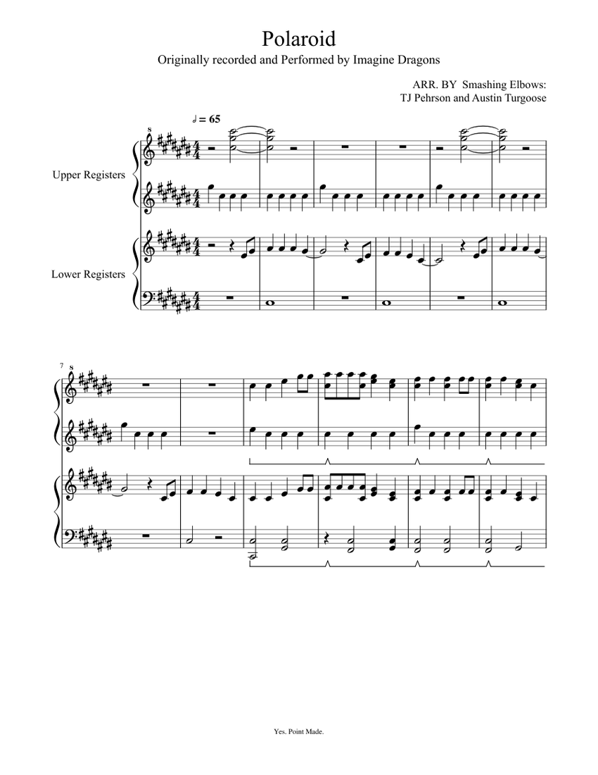 Polaroid (Imagine Dragons) Sheet music for Piano (Piano Duo) | Musescore.com