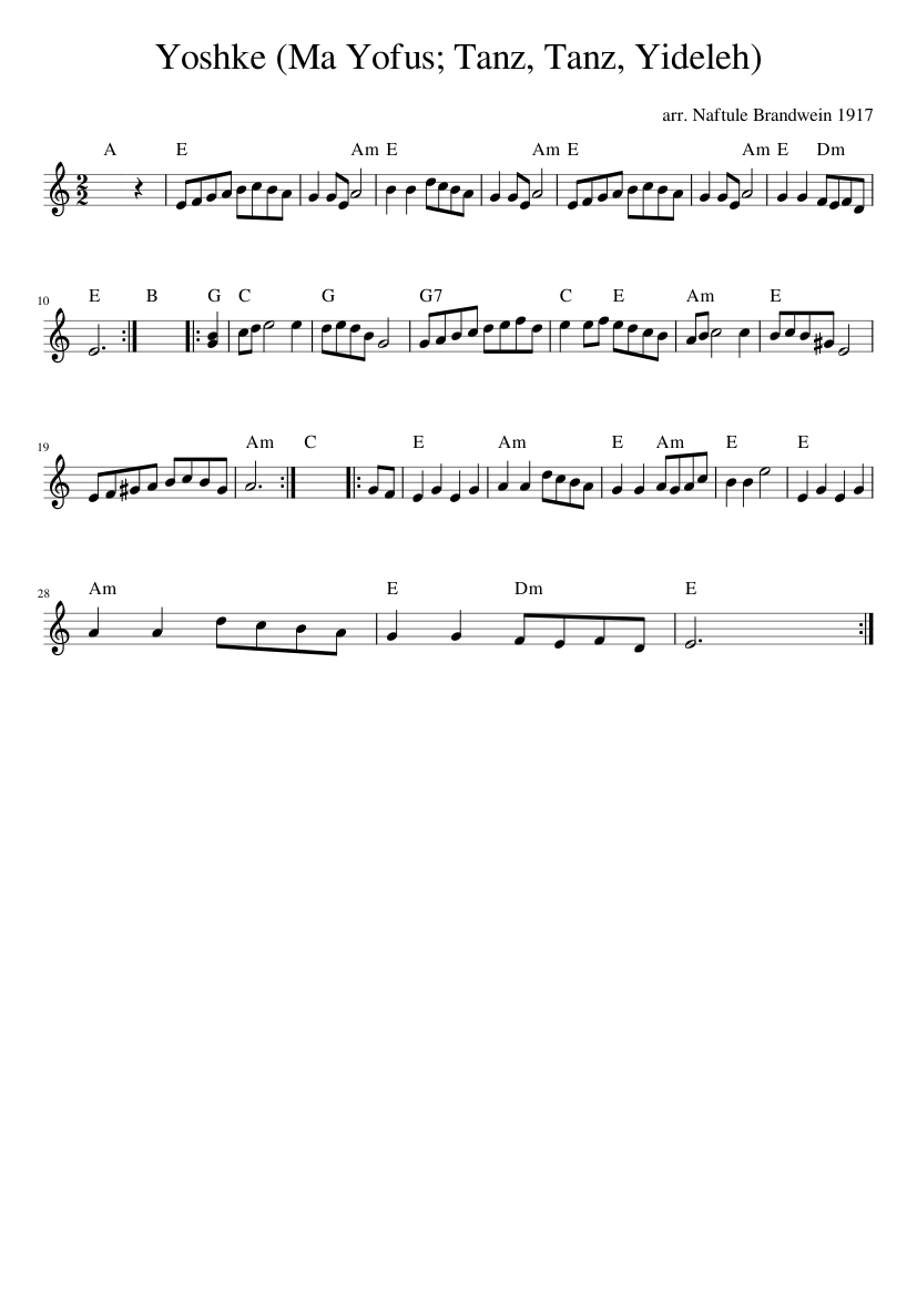Yoshke (Ma Yofus; Tanz Tanz Yideleh)