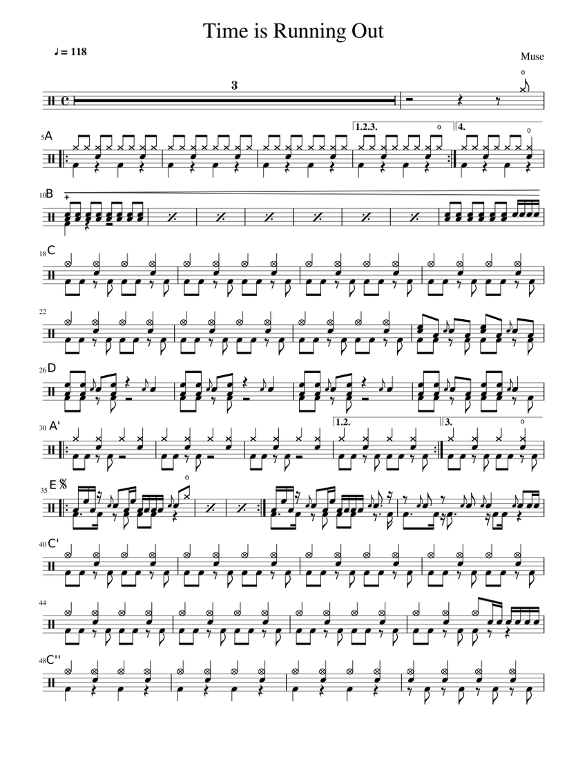 Time is Running Out Sheet music for Drum group (Solo) | Musescore.com