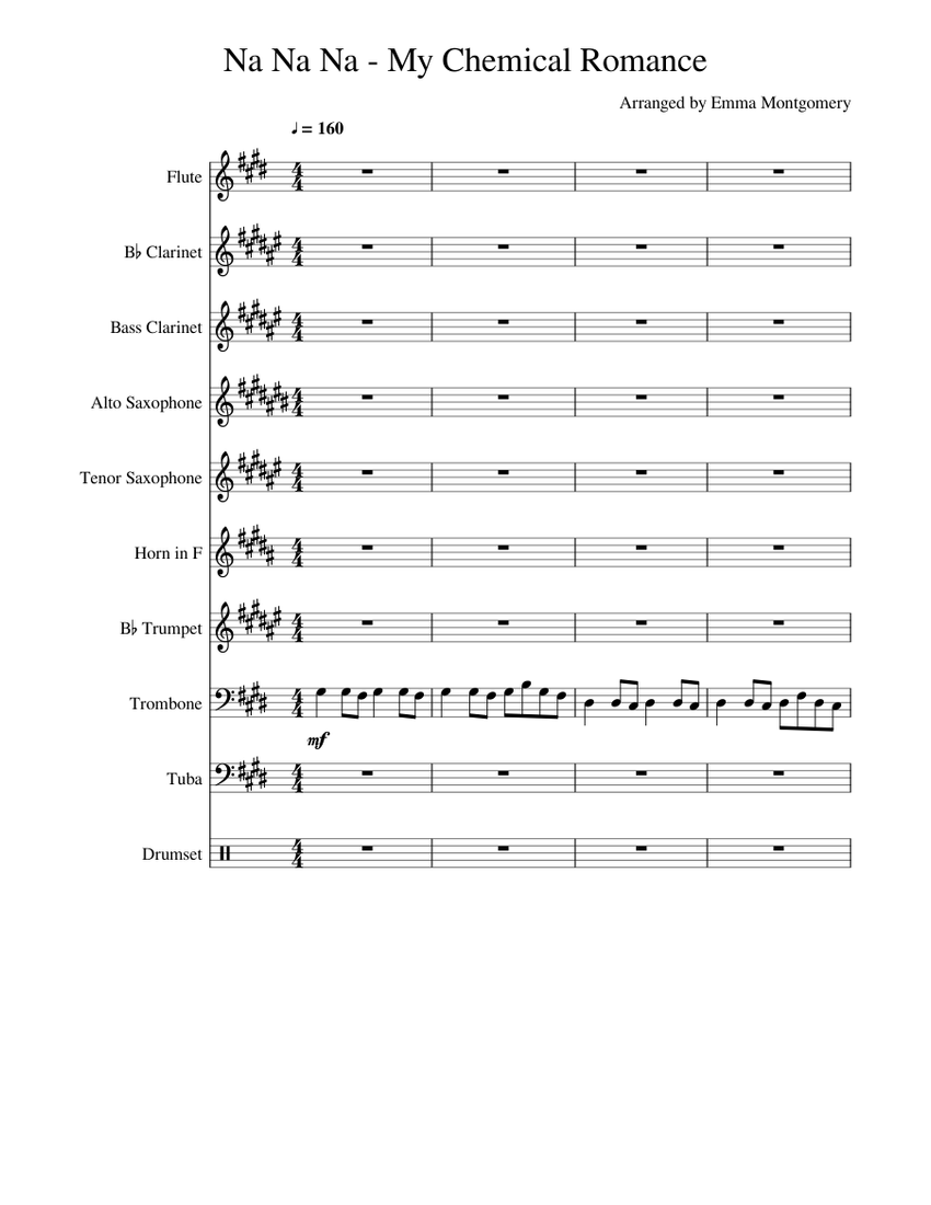 Na Na Na My Chemical Romance Sheet Music For Trumpet In B Flat Trombone Flute Drum Group More Instruments Mixed Ensemble Musescore Com Seri 2'de biri erkek olmak üzere tam 6 bebek bulunuyor. na na na my chemical romance sheet