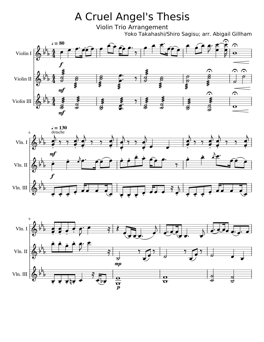 a cruel angel's thesis musescore