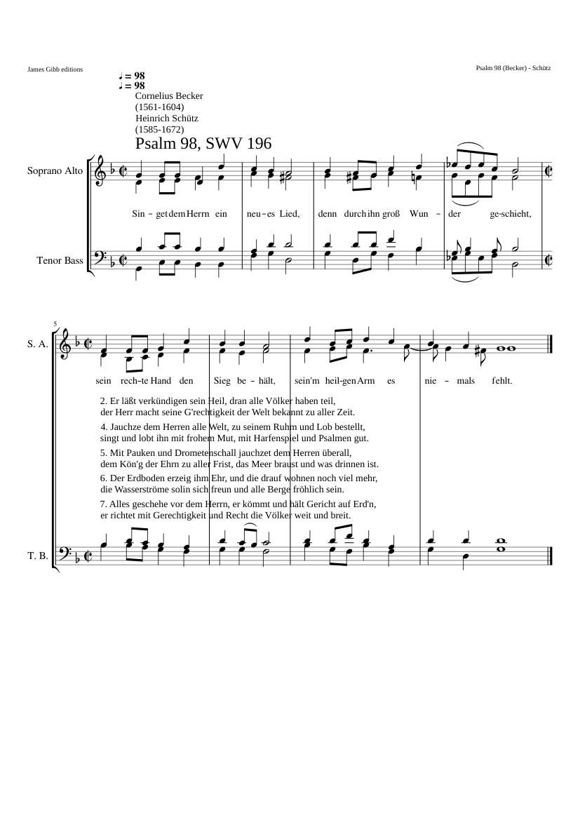 Singet dem Herrn ein neues Lied SWV 196