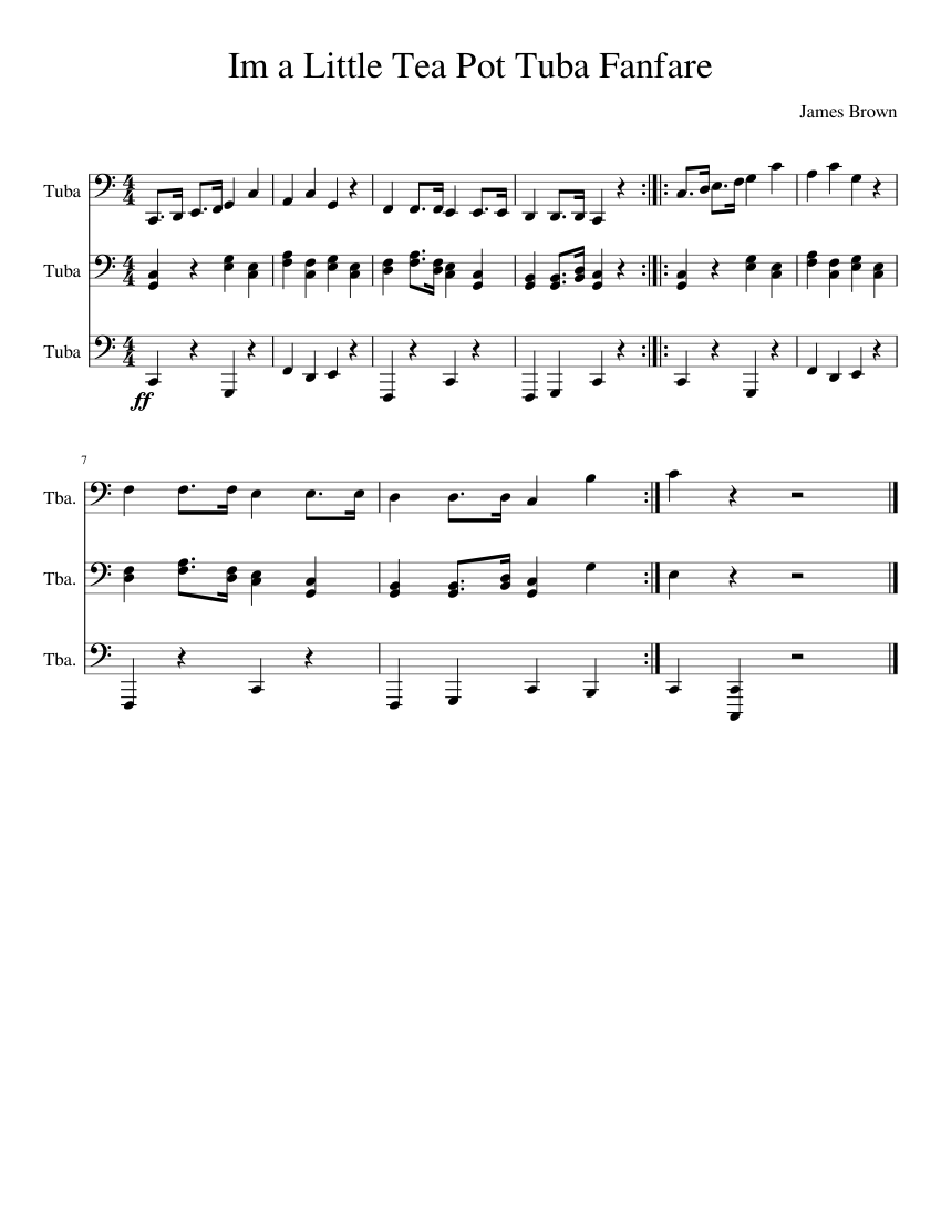 Im a Little Tea Pot Tuba Fanfare