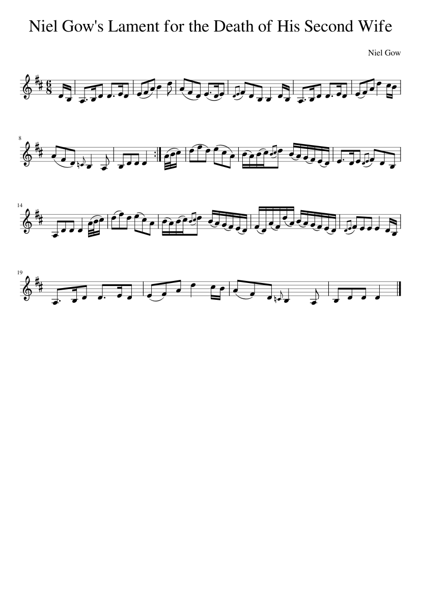 Niel Gow's Lament for the Death of His Second Wife