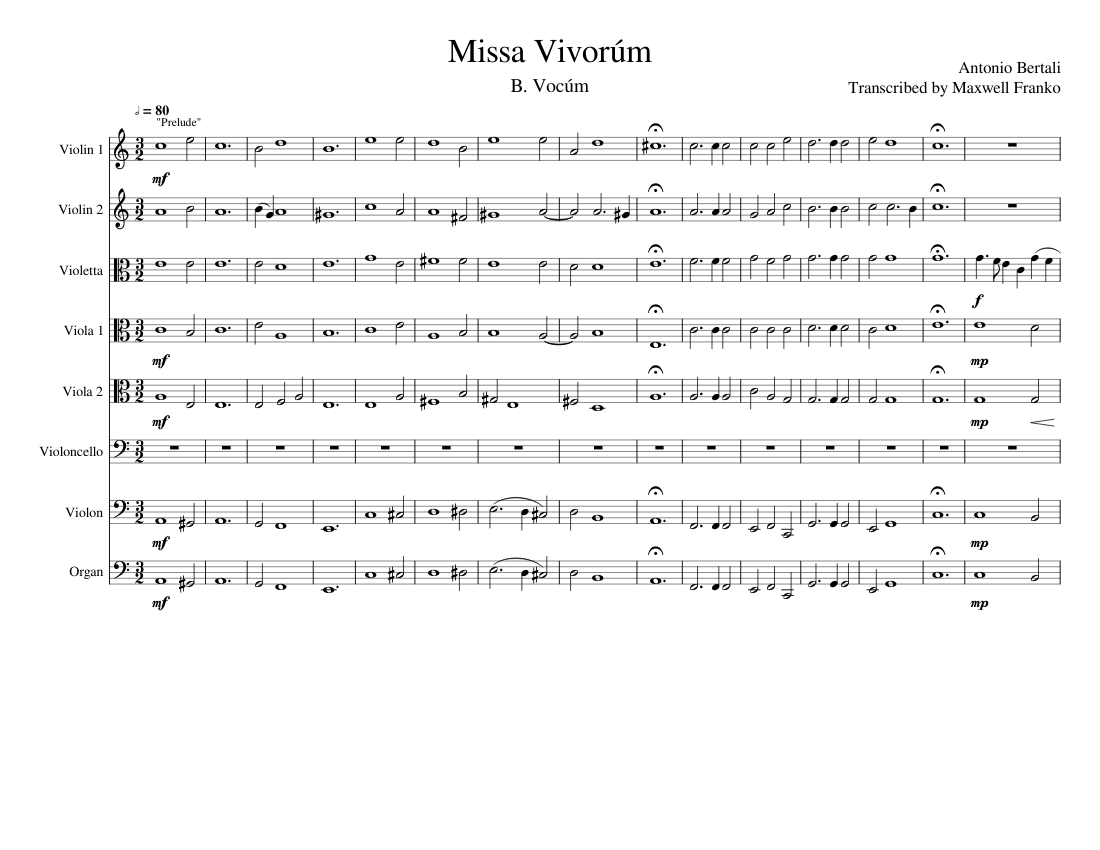 Missa VivoruÌm by Antonio Bertali