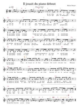 Free Il Jouait Du Piano Debout by France Gall sheet music | Download PDF or  print on Musescore.com