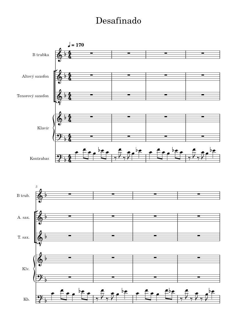 Desafinado Sheet music for Piano, Saxophone alto, Saxophone tenor