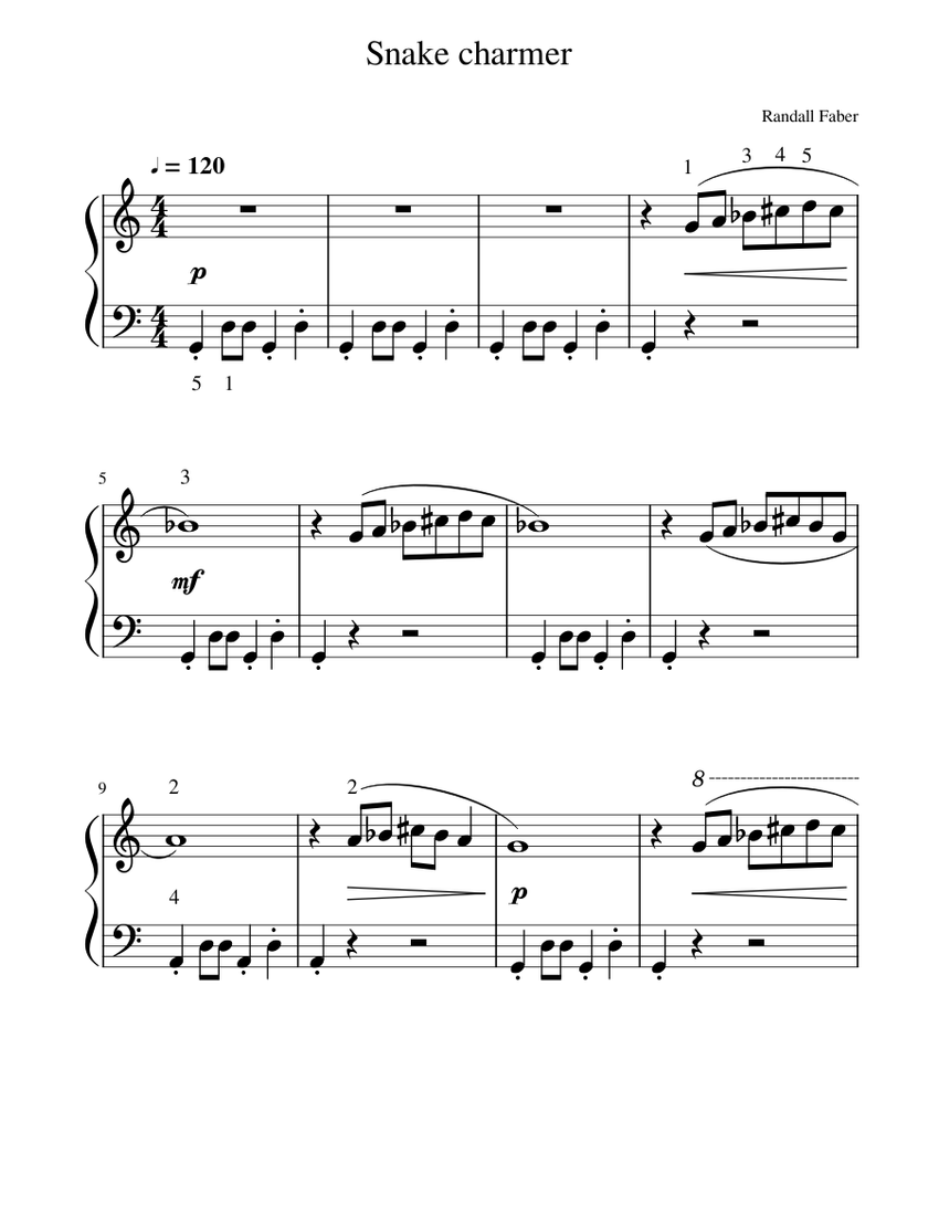 Snake charmer Sheet music for Piano (Solo) | Musescore.com