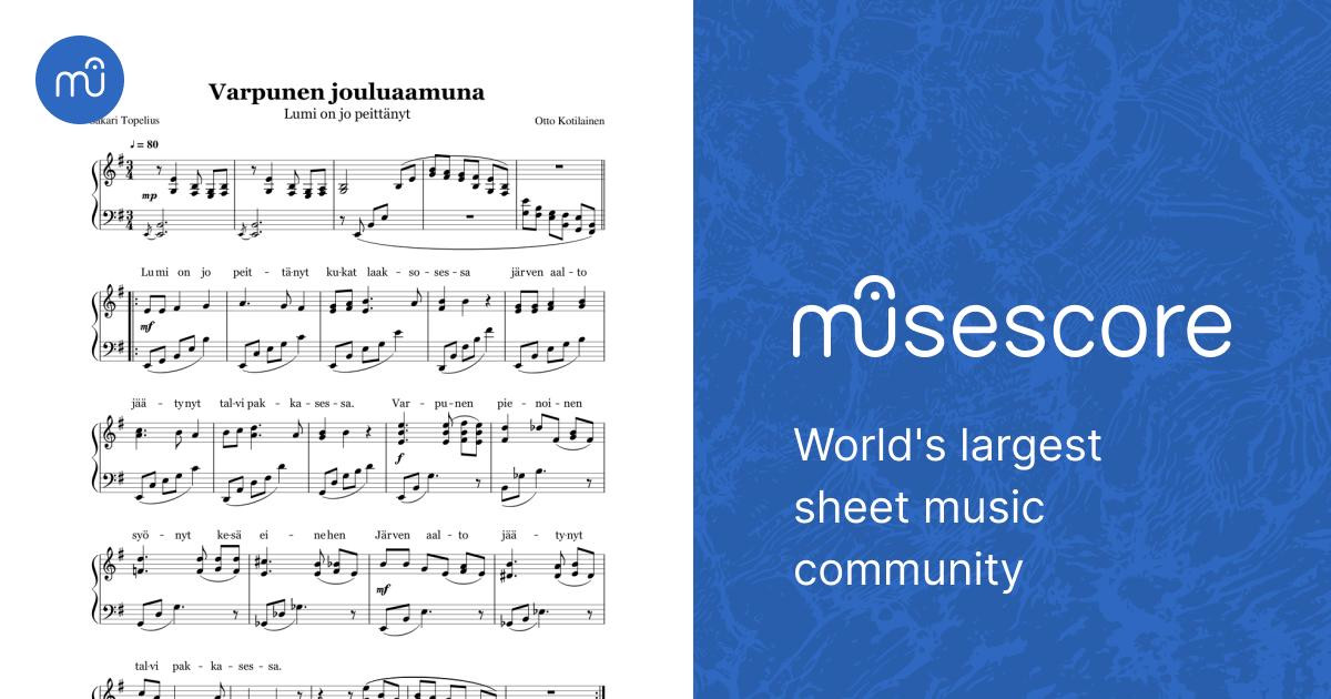 Varpunen jouluaamuna Sheet music for Piano (Solo) Easy | Musescore.com
