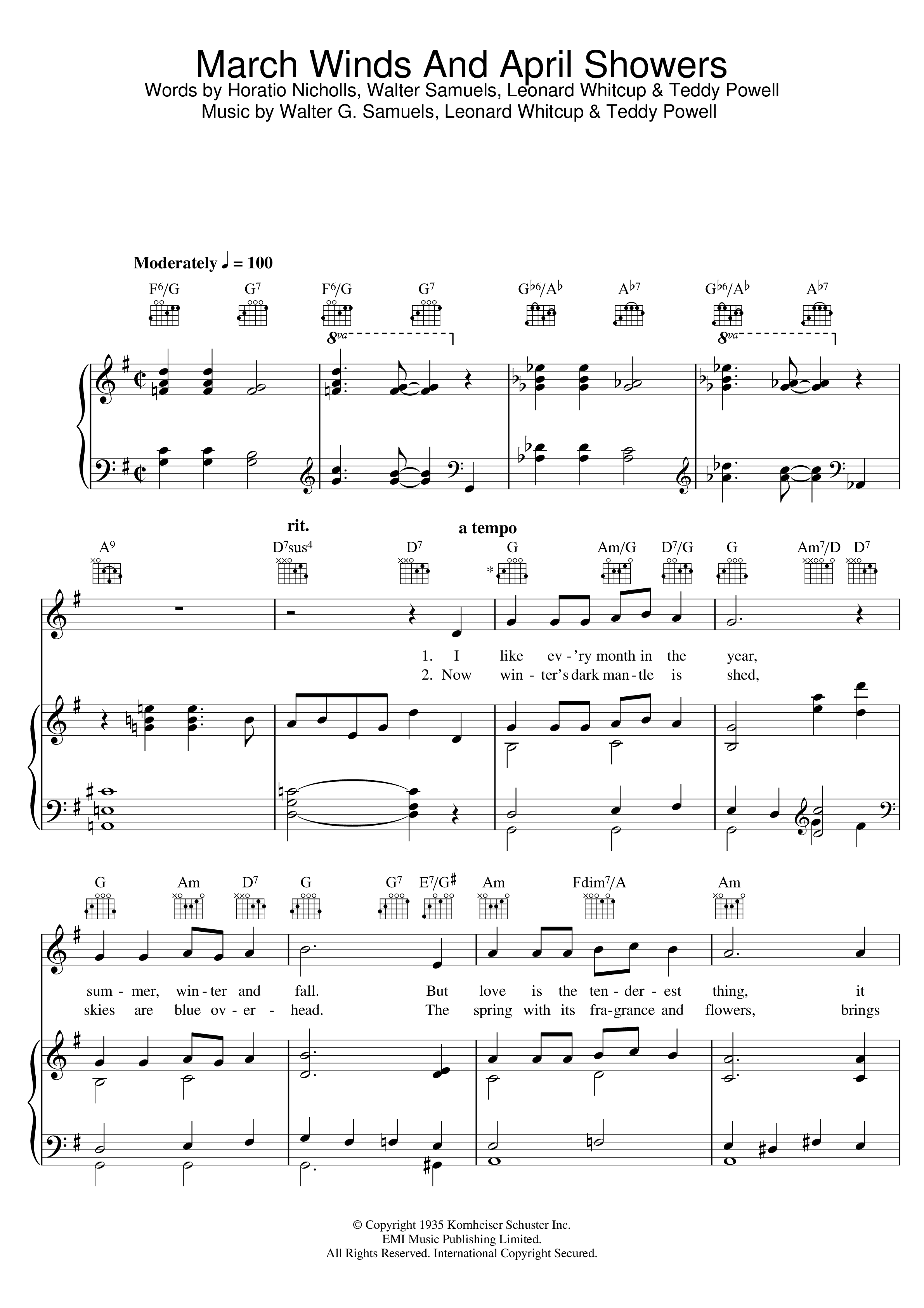 Play Official Version Of March Winds And April Showers Walter G Play official version of march winds and april showers walter g