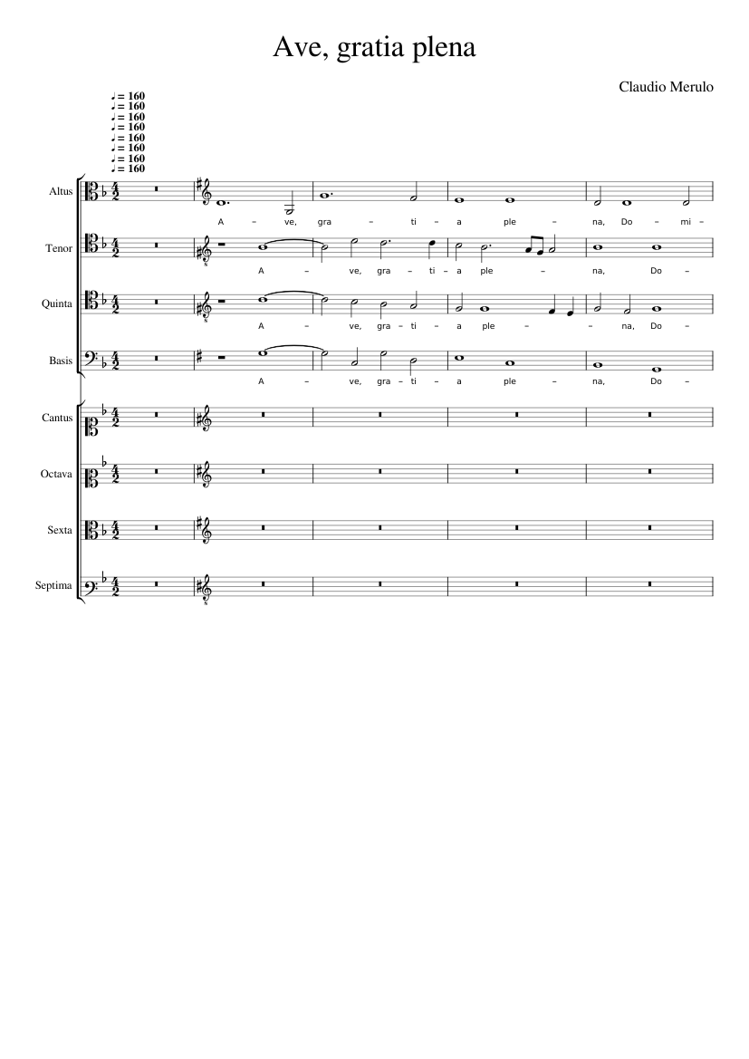 Ave gratia plena a 8